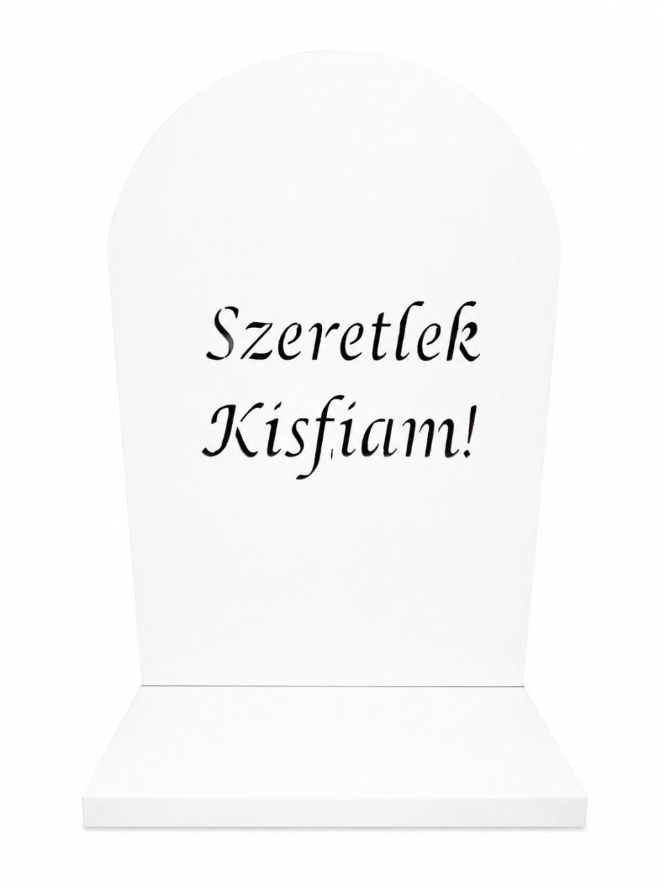 Kegyeleti tábla kerekített – festett fa, többféle felirattal Kegyeleti tábla kerekített – festett fa, többféle felirattal
