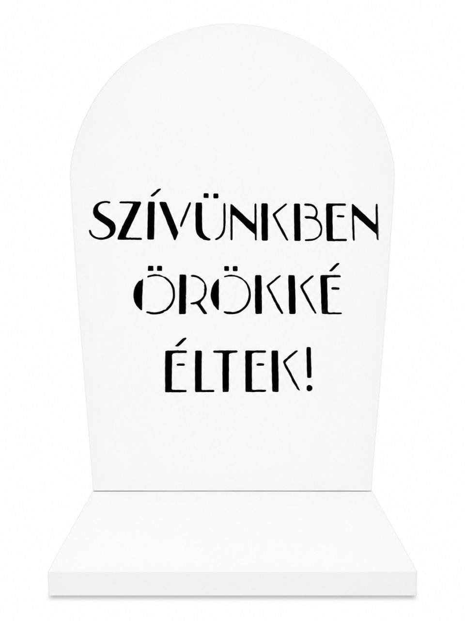 Kegyeleti tábla kerekített – festett fa, többféle felirattal Kegyeleti tábla kerekített – festett fa, többféle felirattal