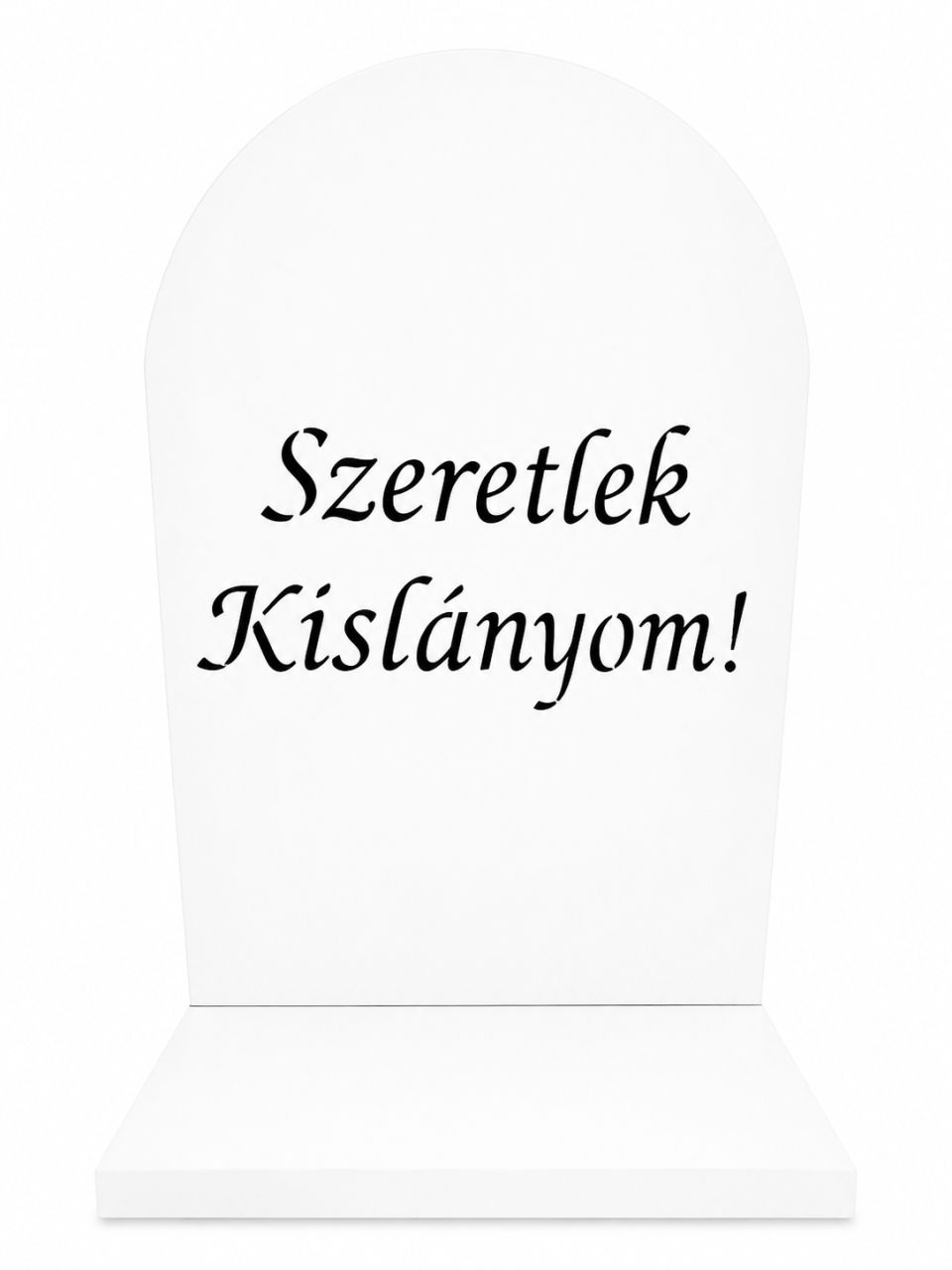 Kegyeleti tábla kerekített – festett fa, többféle felirattal Kegyeleti tábla kerekített – festett fa, többféle felirattal