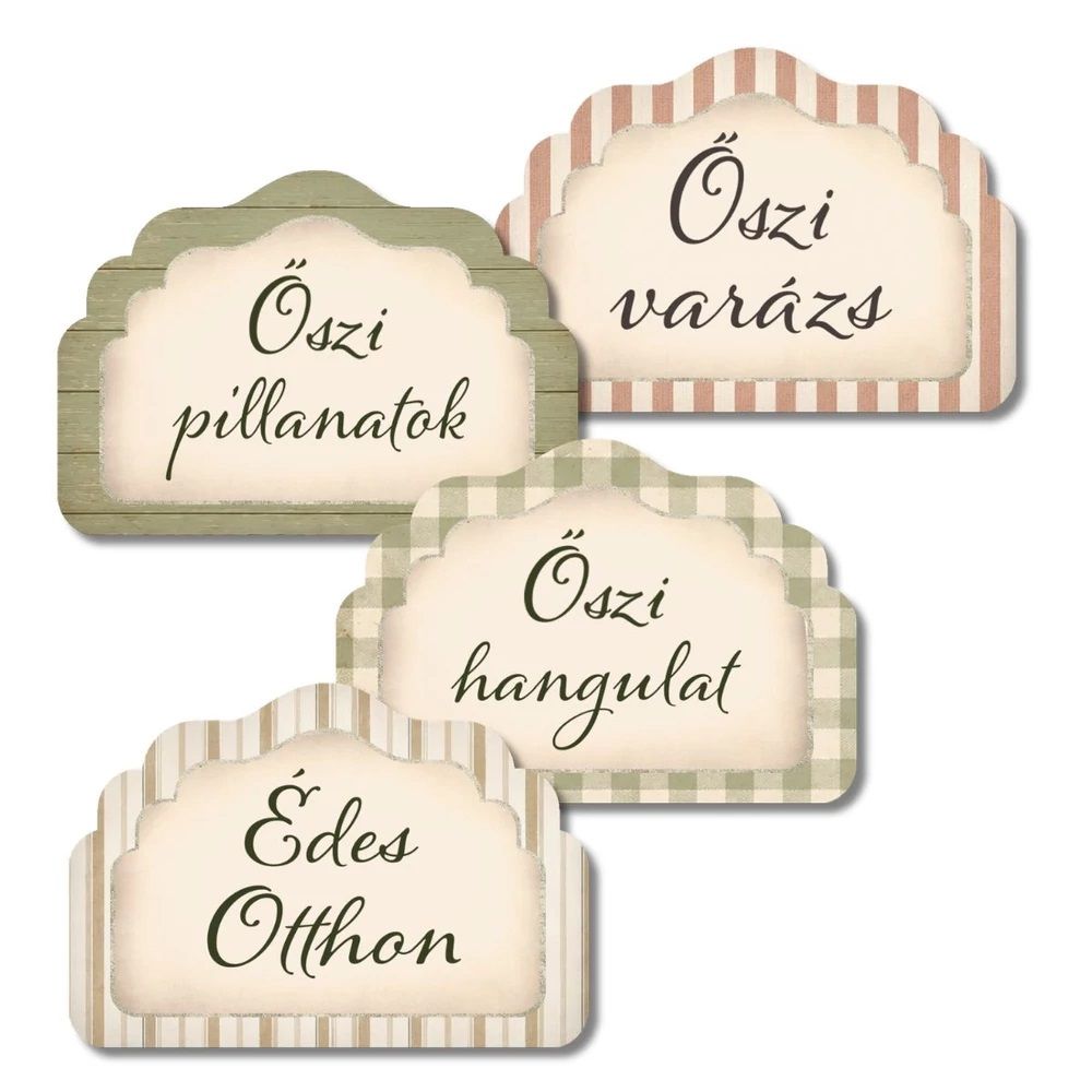 Őszi pasztell virágos dekorációs táblák – 4 db/csomag - 2 féle Őszi pasztell virágos dekorációs táblák – 4 db/csomag - 2 féle