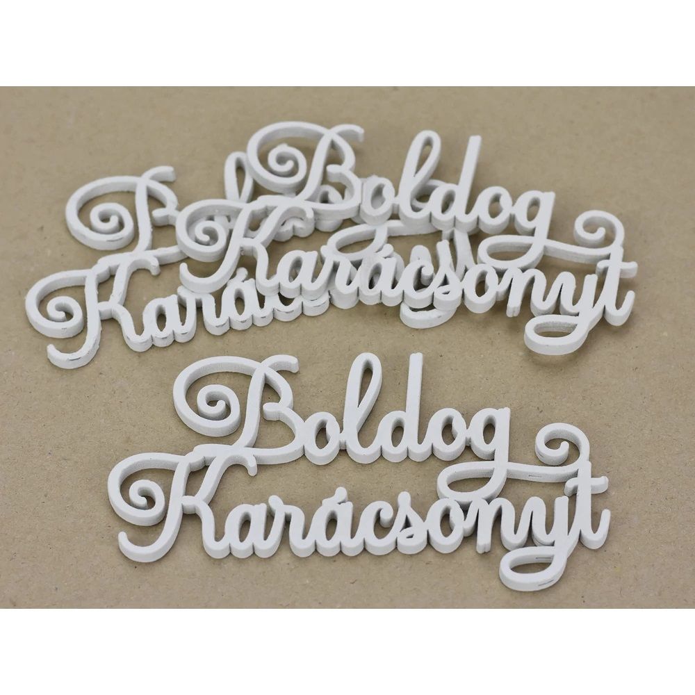 Boldog Karácsonyt fehér natúr 4 x 10 cm