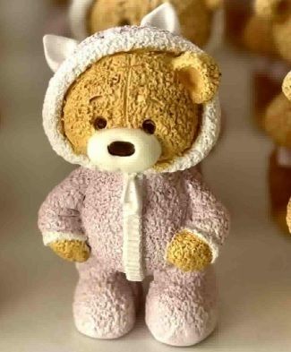 Karácsonyi maci 3D-s gipsz figura