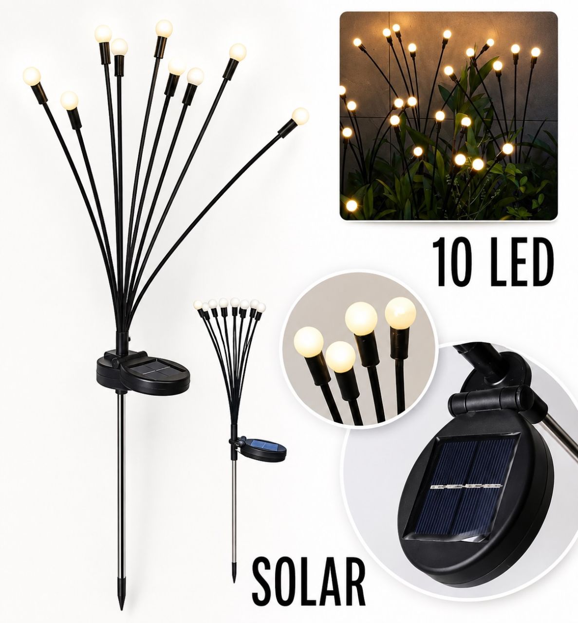 10 LED-es napelemes kerti lámpa 10 LED-es napelemes kerti lámpa