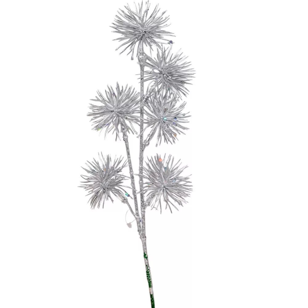 Karácsonyi pick ezüst 33 cm – csillogó dekor ág Karácsonyi pick ezüst 33 cm – csillogó dekor ág