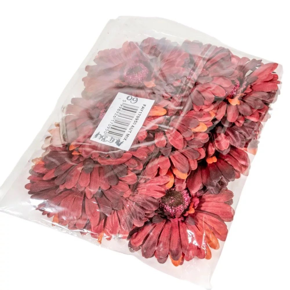 Gerbera virágfej 12 cm – több színben, 12 db/csomag