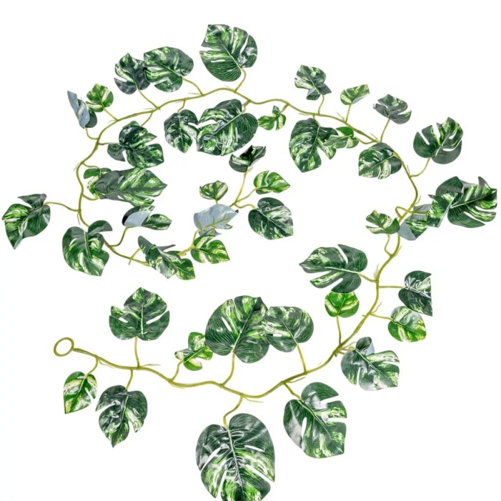 Monstera leveles girland 185 cm – dekor zöld futó Monstera leveles girland 185 cm – dekor zöld futó