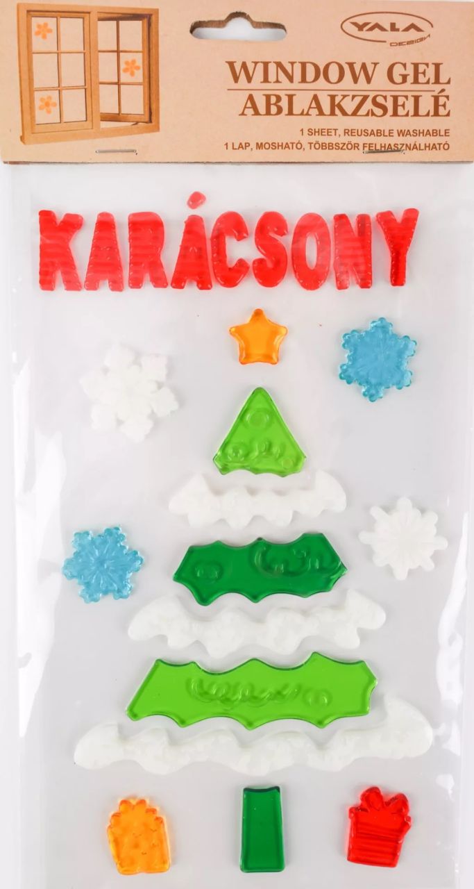 Karácsonyi ablakzselé – ünnepi ablakdekoráció, többféle Karácsonyi ablakzselé – ünnepi ablakdekoráció, többféle