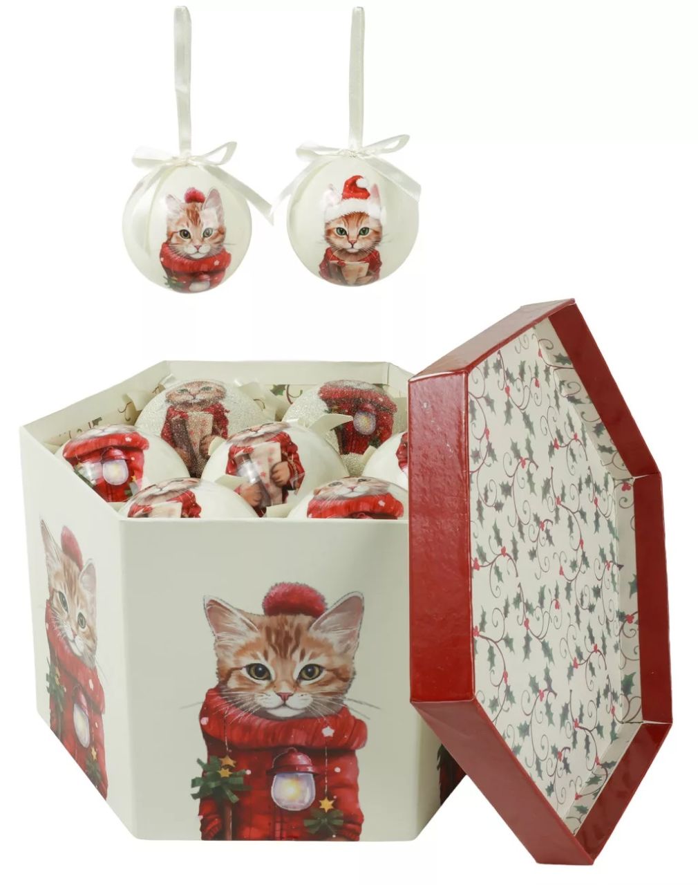 Dekor karácsonyi gömb szett díszdobozban 14 db 75mm - többféle mintával Dekor karácsonyi gömb szett díszdobozban 14 db 75mm - többféle mintával