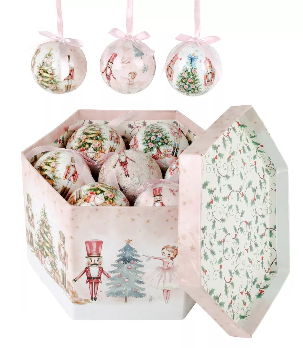 Dekor karácsonyi gömb szett díszdobozban 14 db 75mm - többféle mintával Dekor karácsonyi gömb szett díszdobozban 14 db 75mm - többféle mintával