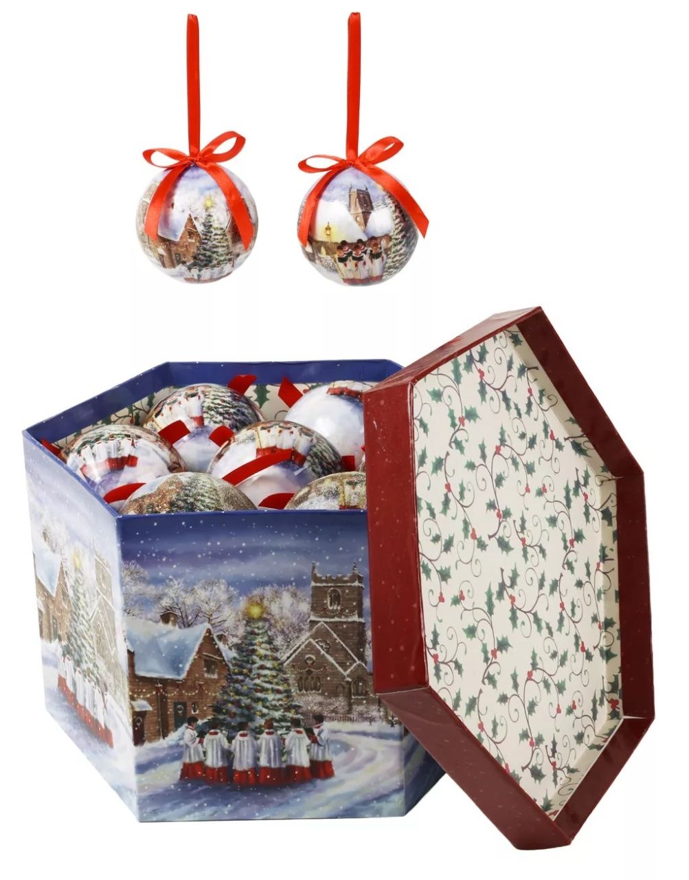 Dekor karácsonyi gömb szett díszdobozban 14 db 75mm - többféle mintával Dekor karácsonyi gömb szett díszdobozban 14 db 75mm - többféle mintával