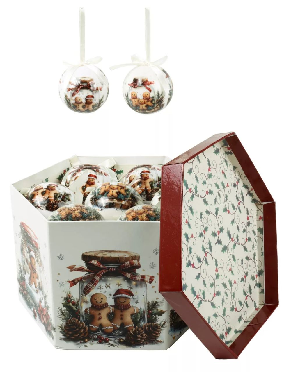 Dekor karácsonyi gömb szett díszdobozban 14 db 75mm - többféle mintával Dekor karácsonyi gömb szett díszdobozban 14 db 75mm - többféle mintával