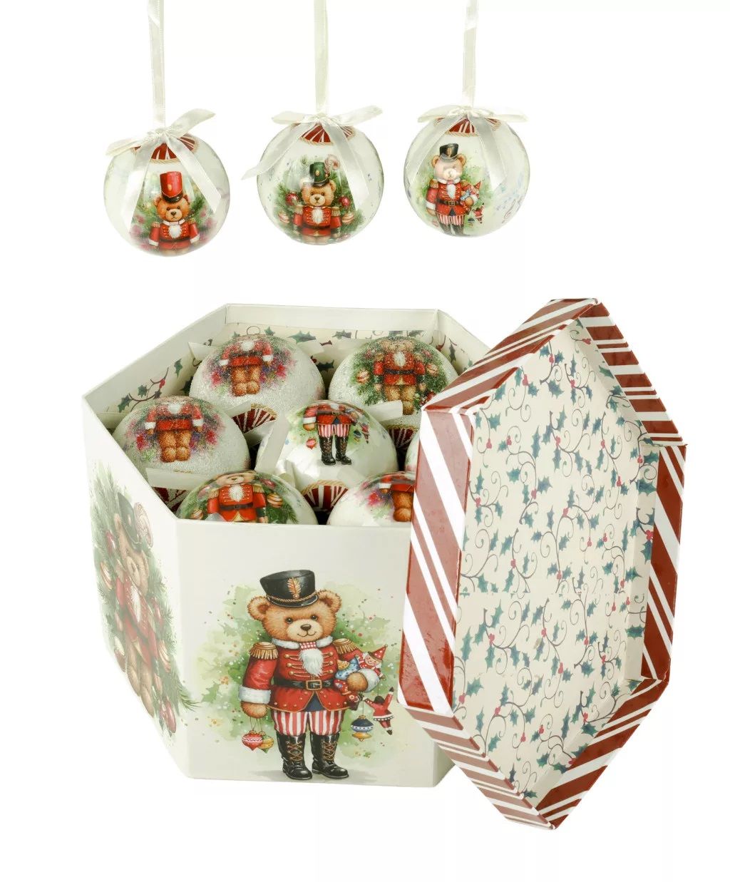 Dekor karácsonyi gömb szett díszdobozban 14 db 75mm - többféle mintával Dekor karácsonyi gömb szett díszdobozban 14 db 75mm - többféle mintával