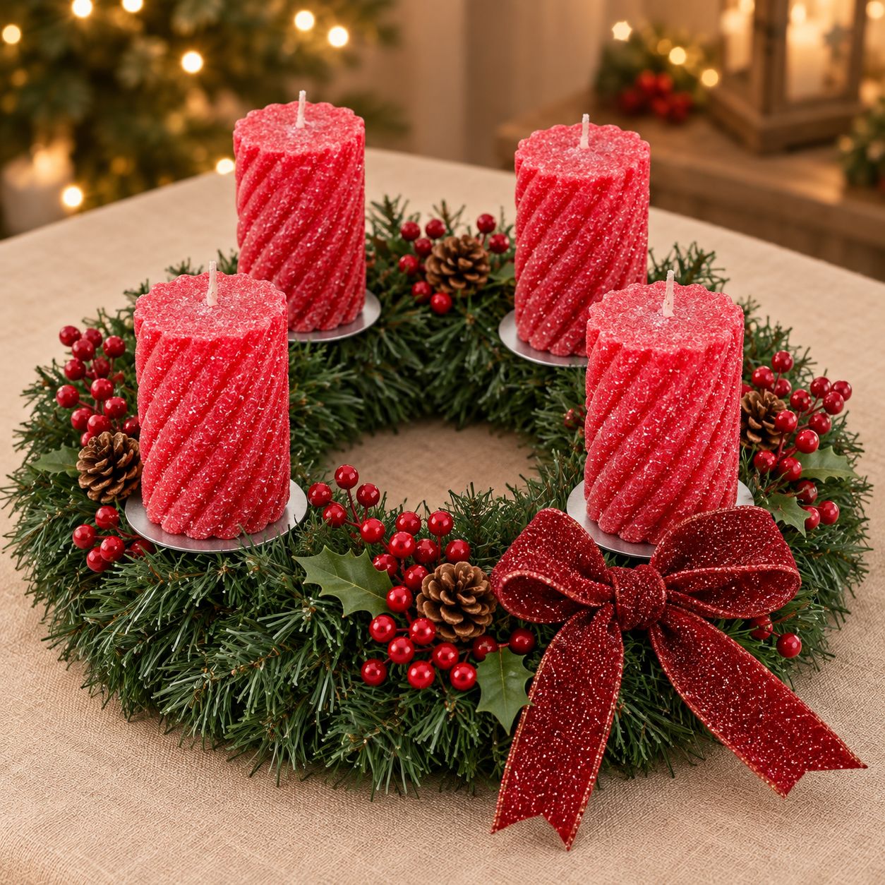 Bársonyhatású glitteres csavart henger gyertya 5,5 × 10 cm – 4 színben Bársonyhatású glitteres csavart henger gyertya 5,5 × 10 cm – 4 színben