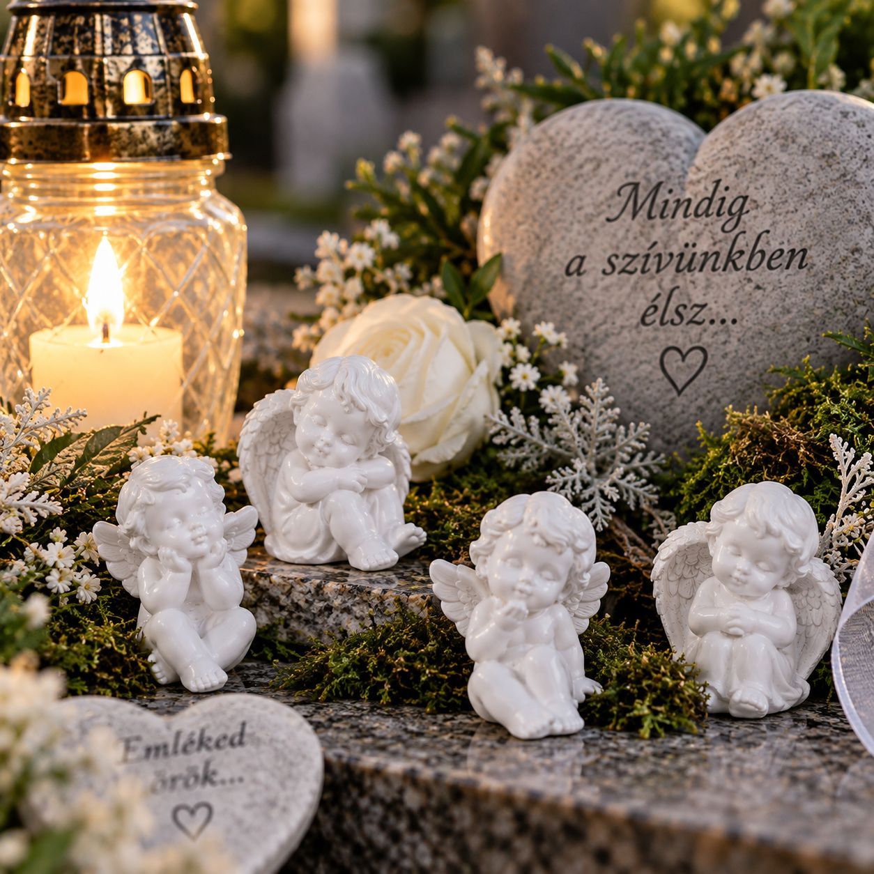 Ülő angyal figura fehér 5 cm – többféle Ülő angyal figura fehér 5 cm – többféle