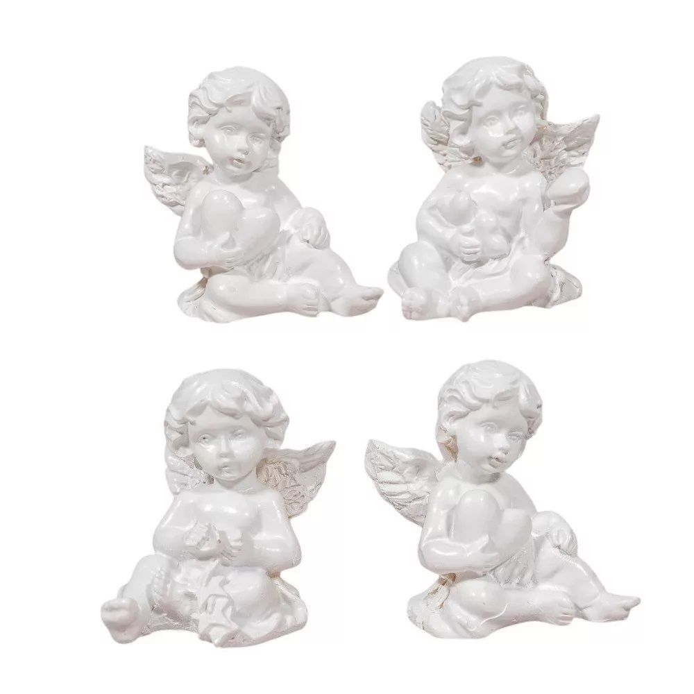 Ülő angyal figura fehér 5 cm – többféle Ülő angyal figura fehér 5 cm – többféle