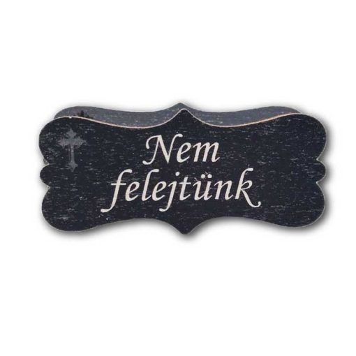 Fekete fa kegyeleti biléta kereszttel 3 × 7 cm – többféle felirattal Fekete fa kegyeleti biléta kereszttel 3 × 7 cm – többféle felirattal