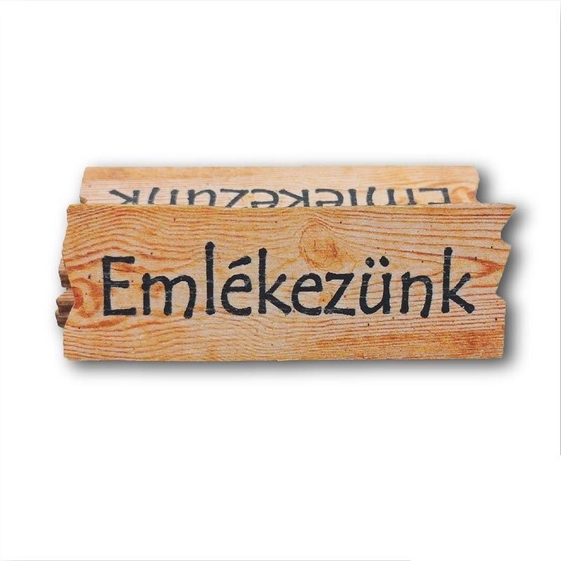 Emlékezünk mini fa kegyeleti felirat 2 × 5,5 cm