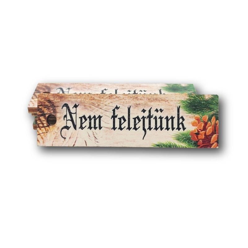 Furatolt fa kegyeleti biléta 2 × 7,5 cm – 2 felirattal