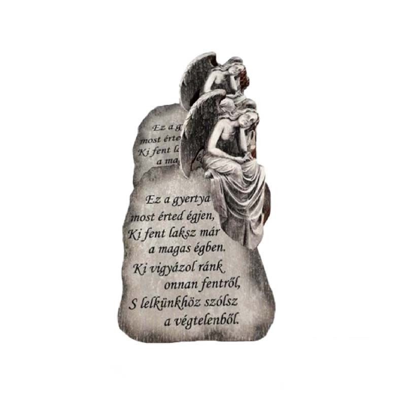Angyal kőhatású táblával 2 féle felirattal – 12 × 9 cm Angyal kőhatású táblával 2 féle felirattal – 12 × 9 cm