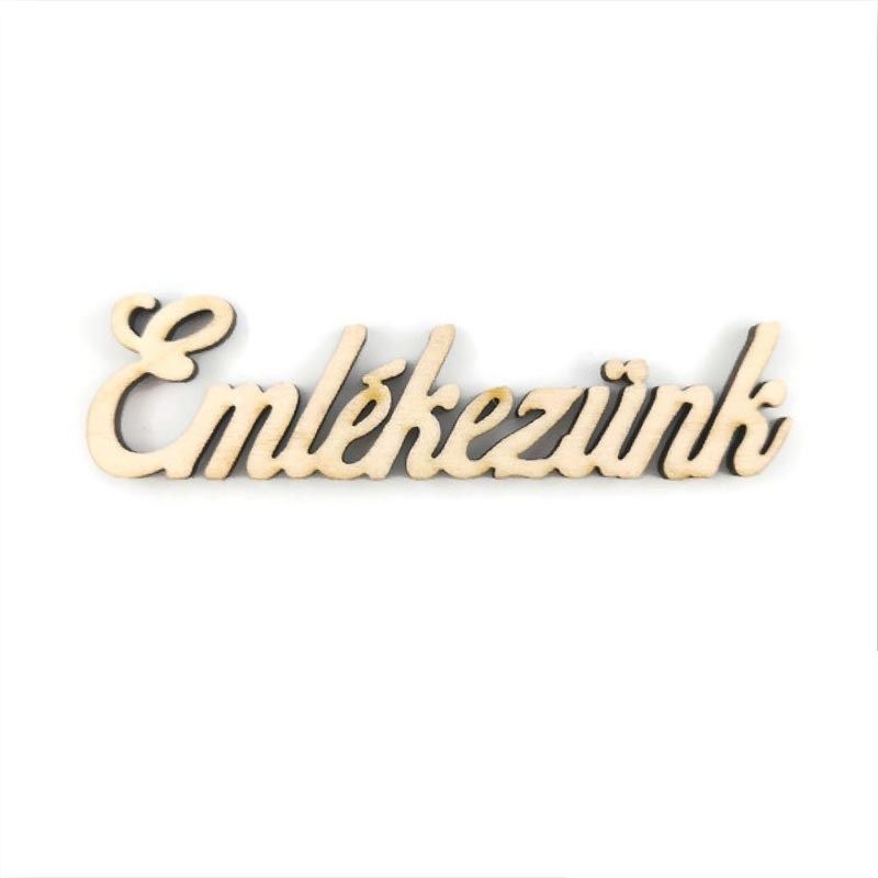 „Emlékezünk” natúr fa felirat – 2 méretben, csomagban