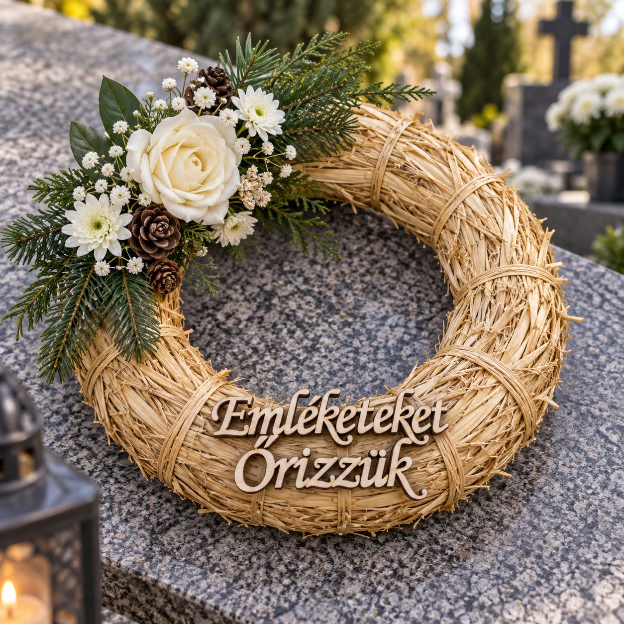 Emléketeket őrizzük fa felirat – 5 × 11 cm Emléketeket őrizzük fa felirat – 5 × 11 cm