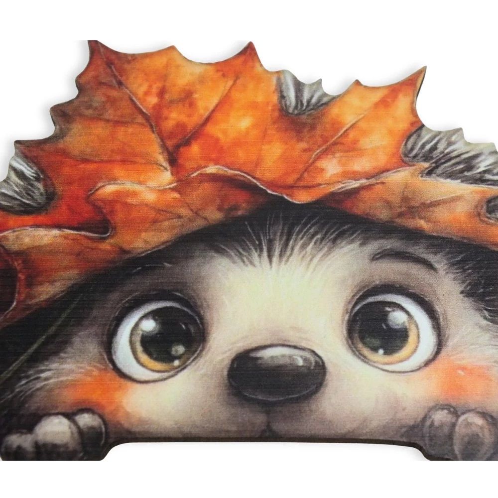 Őszi kíváncsi sün dekorkarton dekoráció 14 x 9 cm Őszi kíváncsi sün dekorkarton dekoráció 14 x 9 cm
