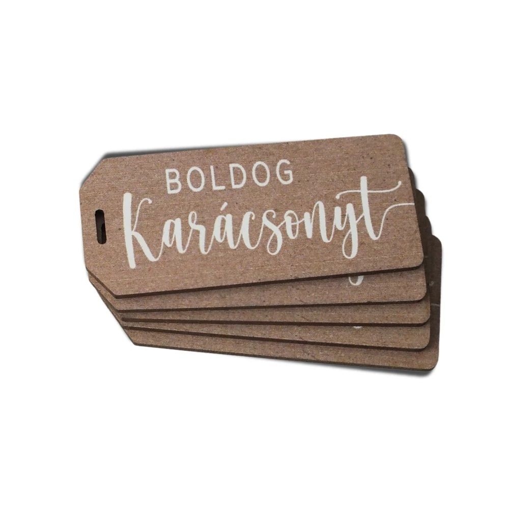 Boldog Karácsonyt dekor karton biléta 5 db/csomag - 2 féle Boldog Karácsonyt dekor karton biléta 5 db/csomag - 2 féle