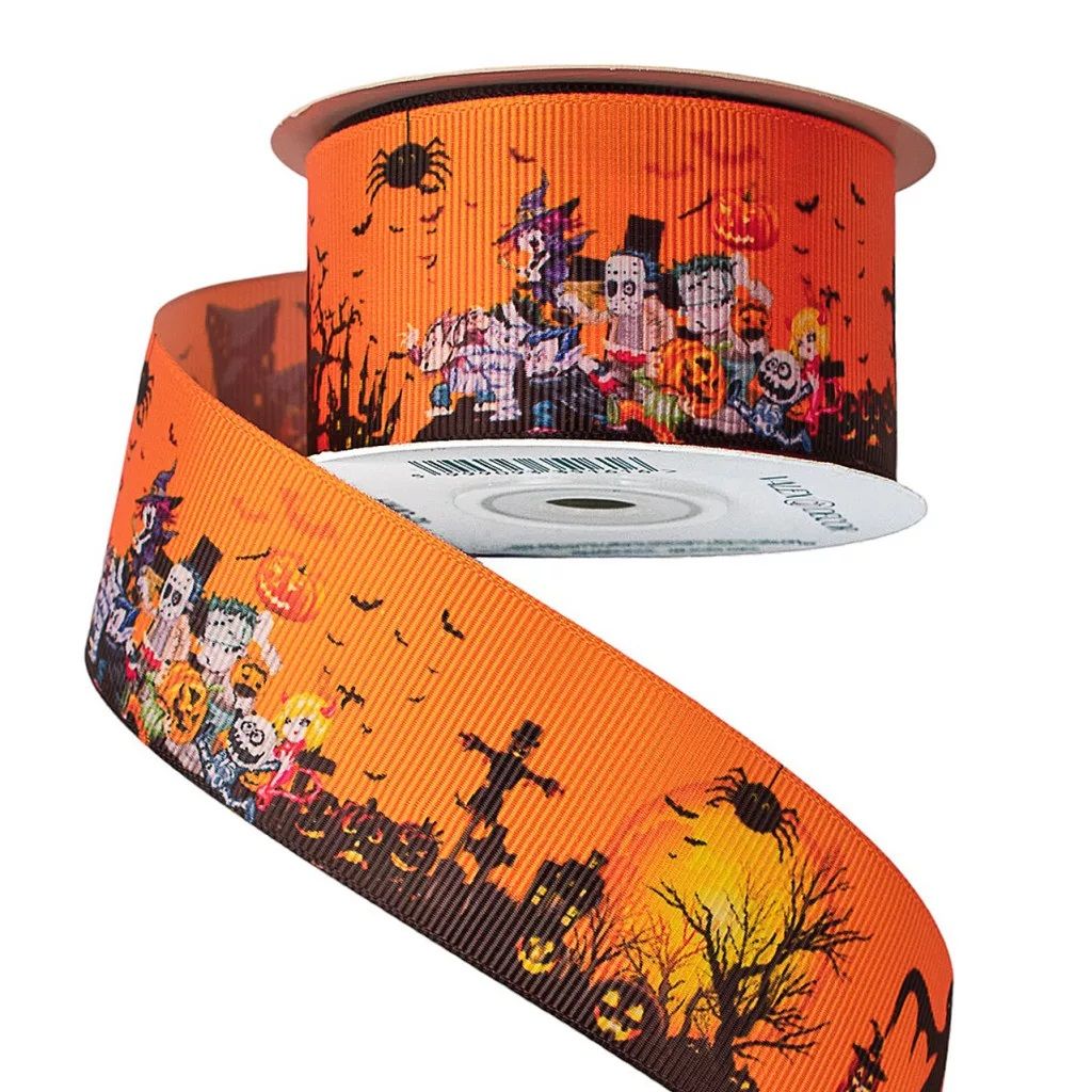 Halloween mintás ripsz szalag 2 méretben Halloween mintás ripsz szalag 2 méretben
