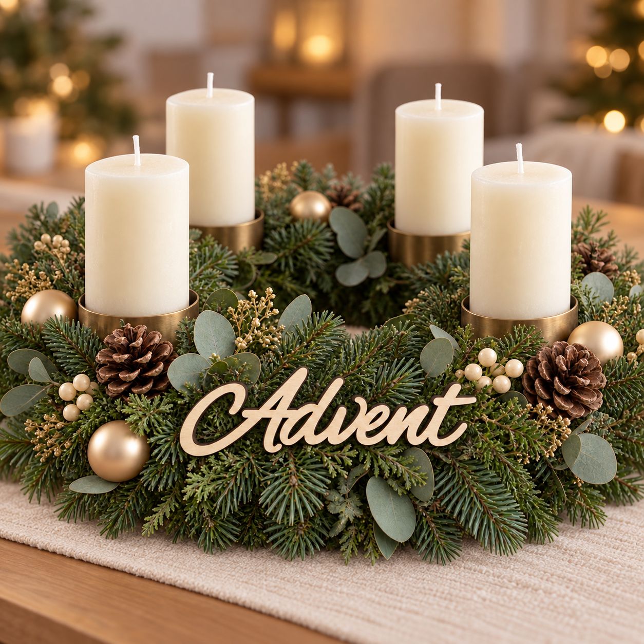Advent natúr fa felirat – 3 × 10 cm Advent natúr fa felirat – 3 × 10 cm