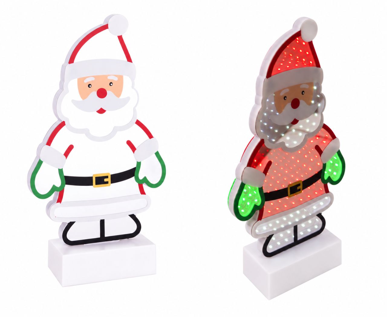 LED Mikulás dekoráció 3D tükörhatással, elemes, 28 cm LED Mikulás dekoráció 3D tükörhatással, elemes, 28 cm