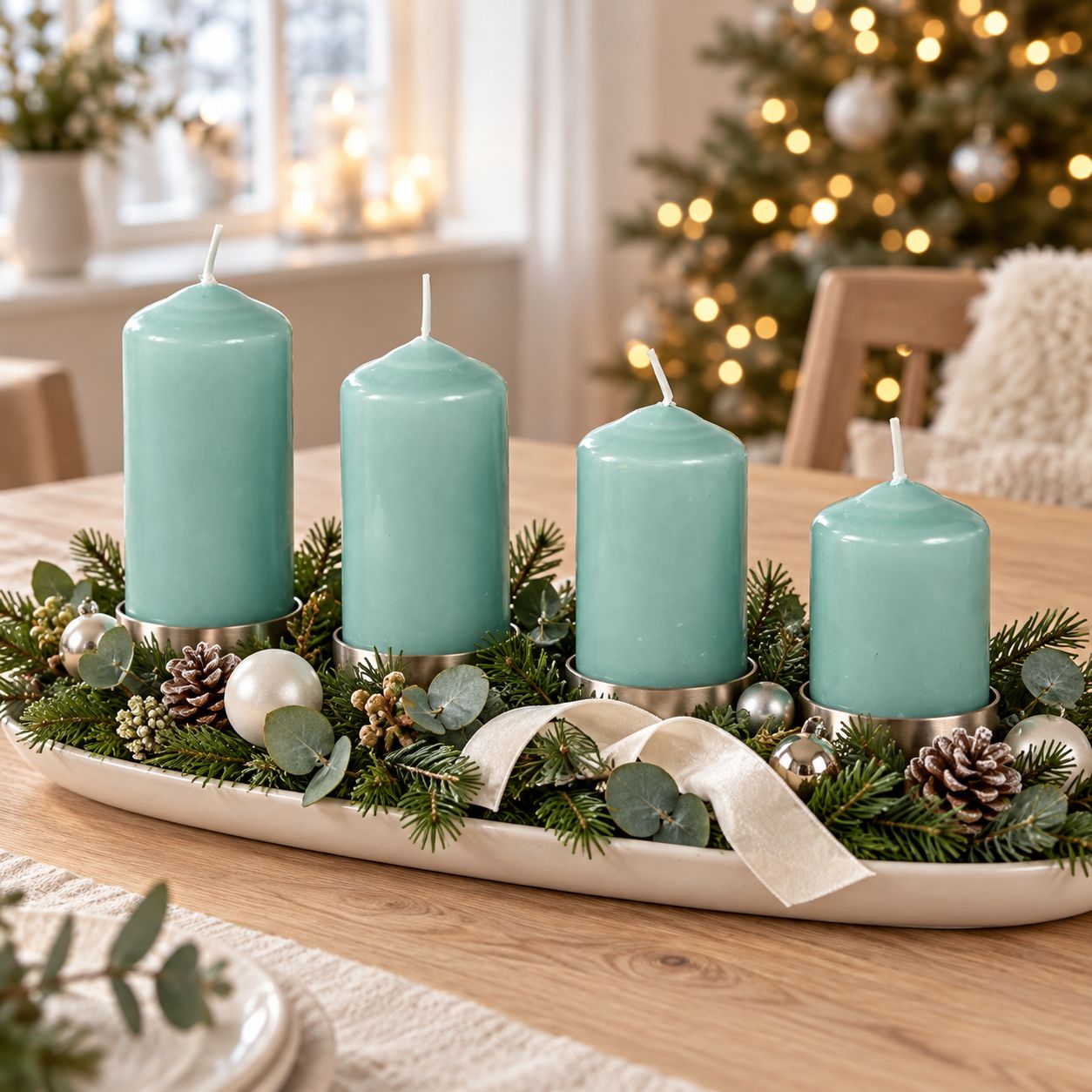 Mártott lépcsős adventi gyertya 40 mm – több színben