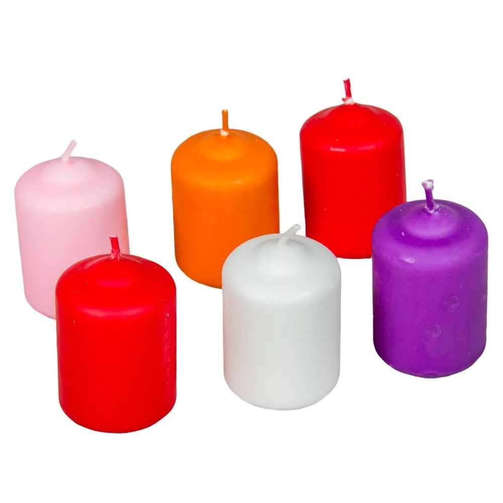 Mártott adventi gyertya 40 × 60 mm – 24 db-os színmix, 6 × 4 db - Több féle összeállítás