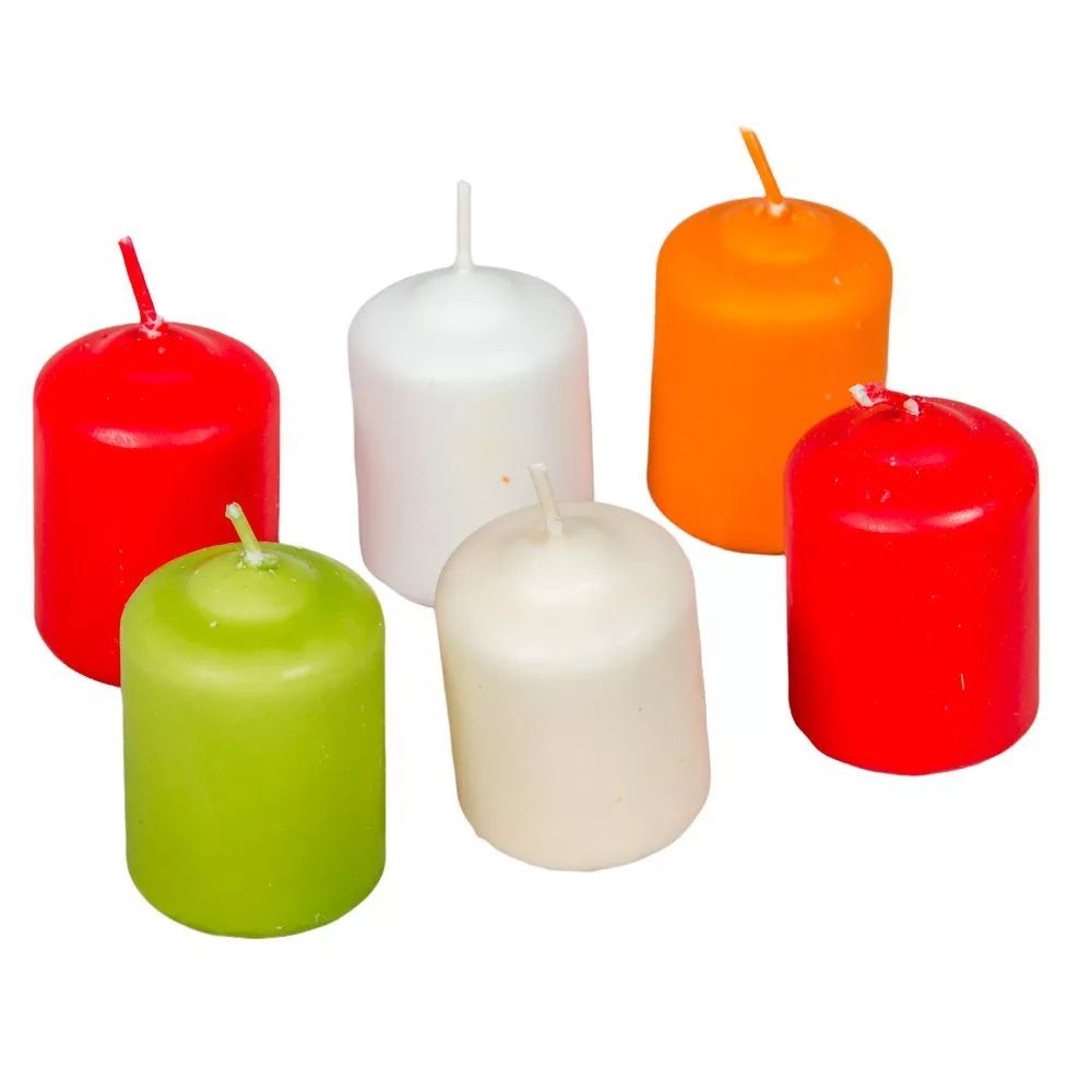 Mártott adventi gyertya 40 × 60 mm – 24 db-os színmix, 6 × 4 db - Több féle összeállítás