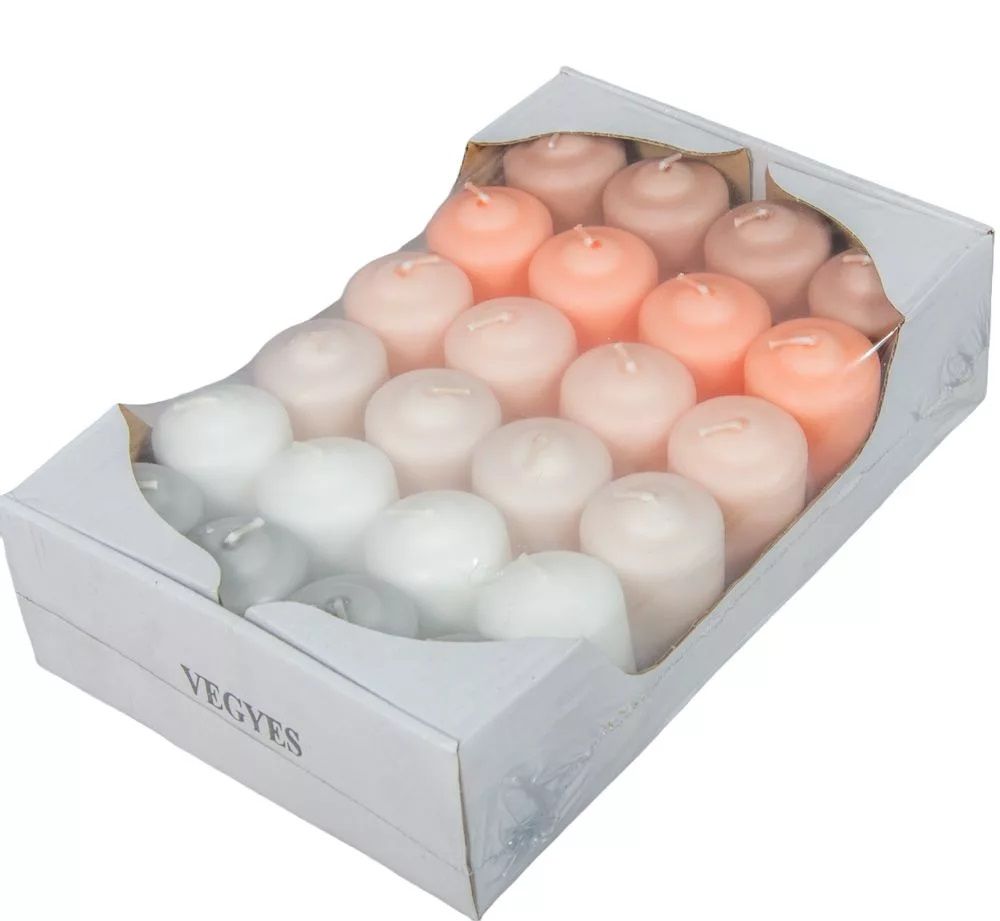 Mártott adventi gyertya 40 × 60 mm – 24 db-os színmix, 6 × 4 db - Több féle összeállítás