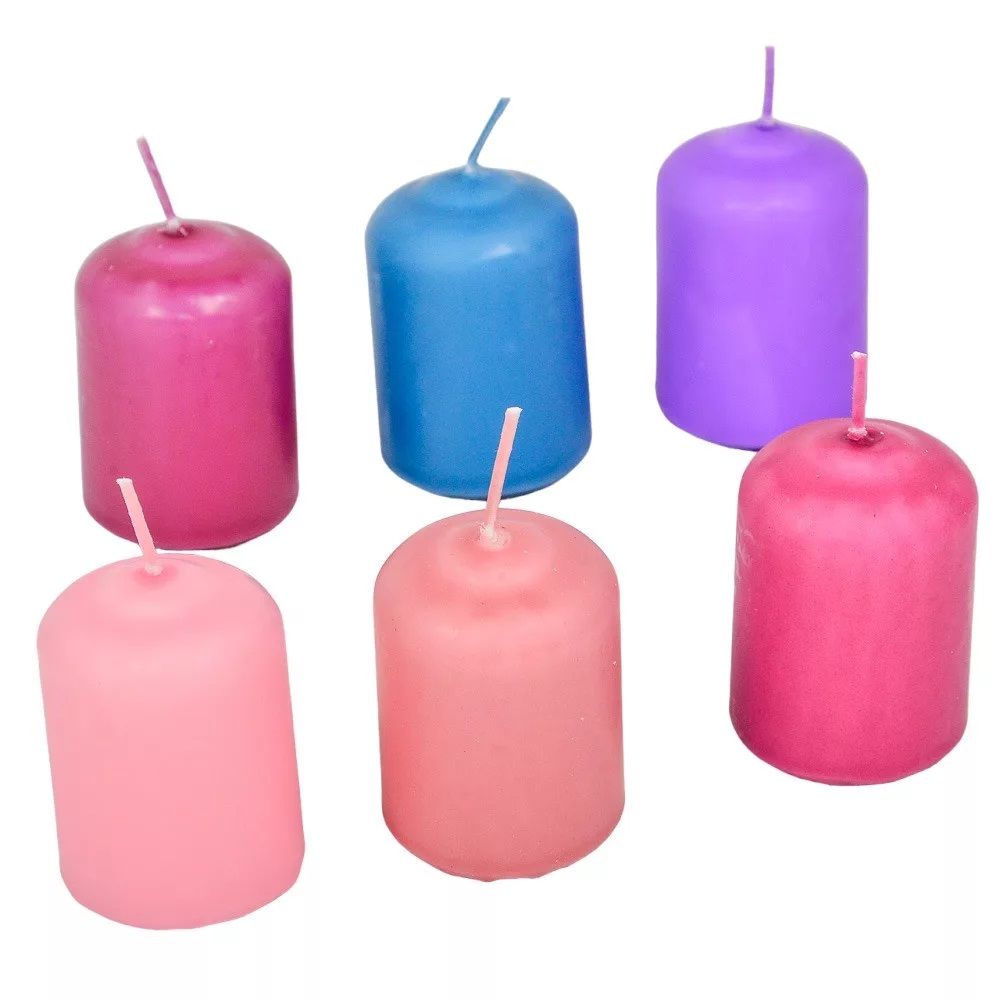 Mártott adventi gyertya 40 × 60 mm – 24 db-os színmix, 6 × 4 db - Több féle összeállítás