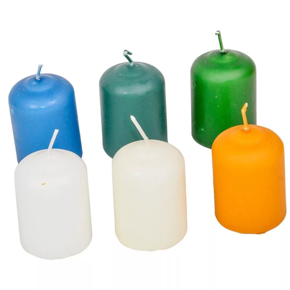 Mártott adventi gyertya 40 × 60 mm – 24 db-os színmix, 6 × 4 db - Több féle összeállítás