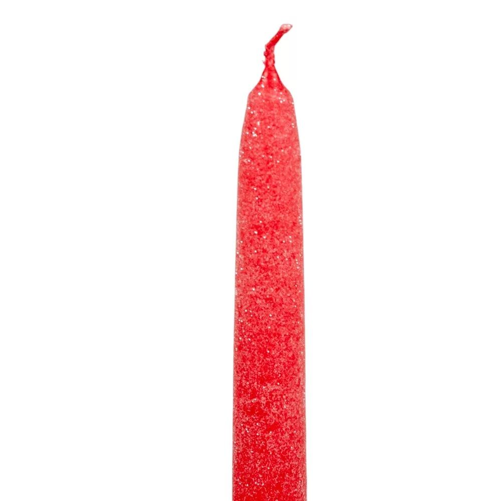 Bársony glitter spitz gyertya 195 mm – 4 db/csomag, több színben