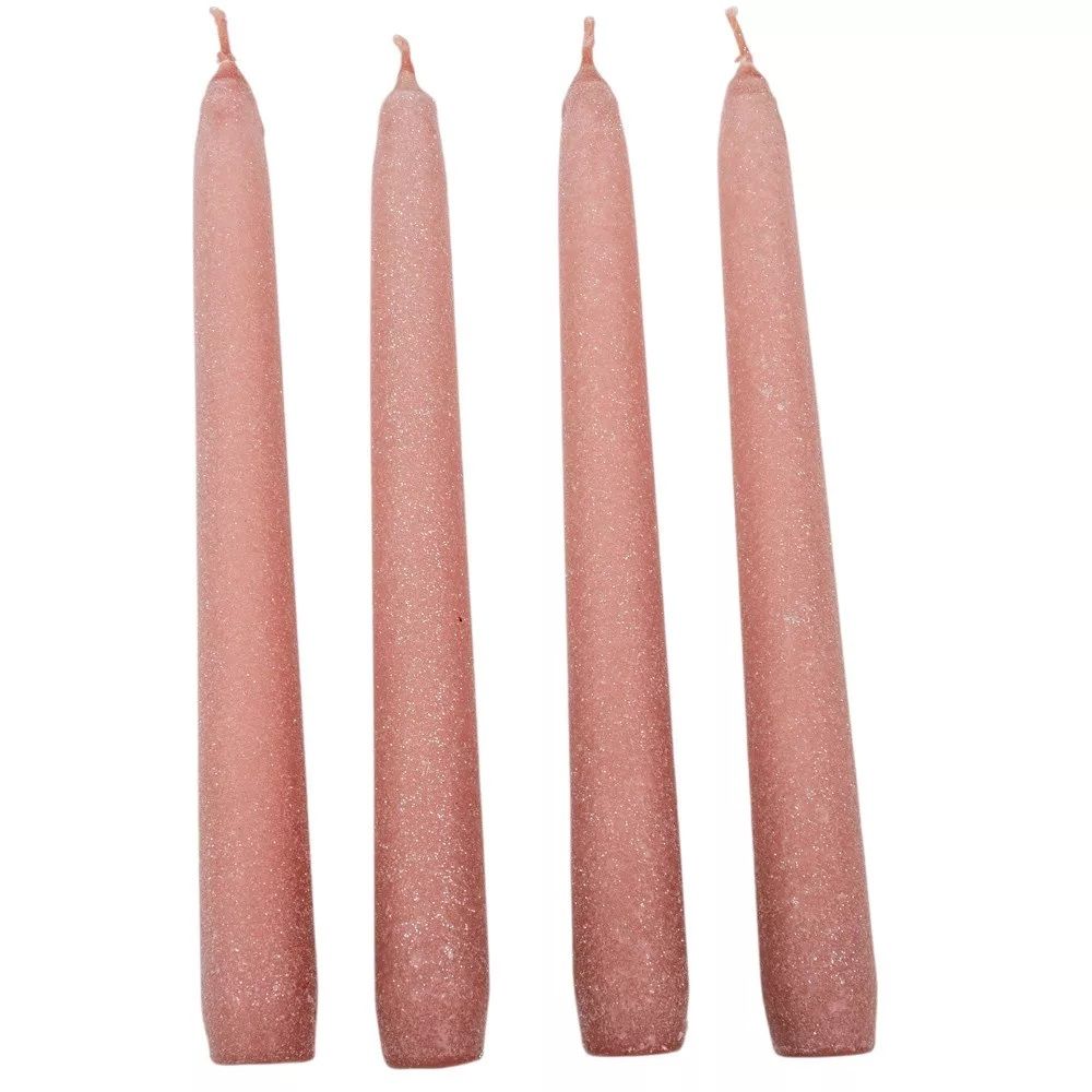Bársony glitter spitz gyertya 195 mm – 4 db/csomag, több színben