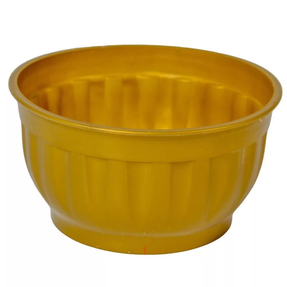 Műanyag virágtál mintával 14 × 8 cm - arany Műanyag virágtál mintával 14 × 8 cm - arany